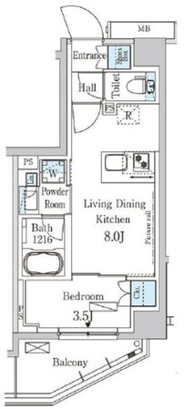 パークアクシス木場キャナル イーストの物件間取画像